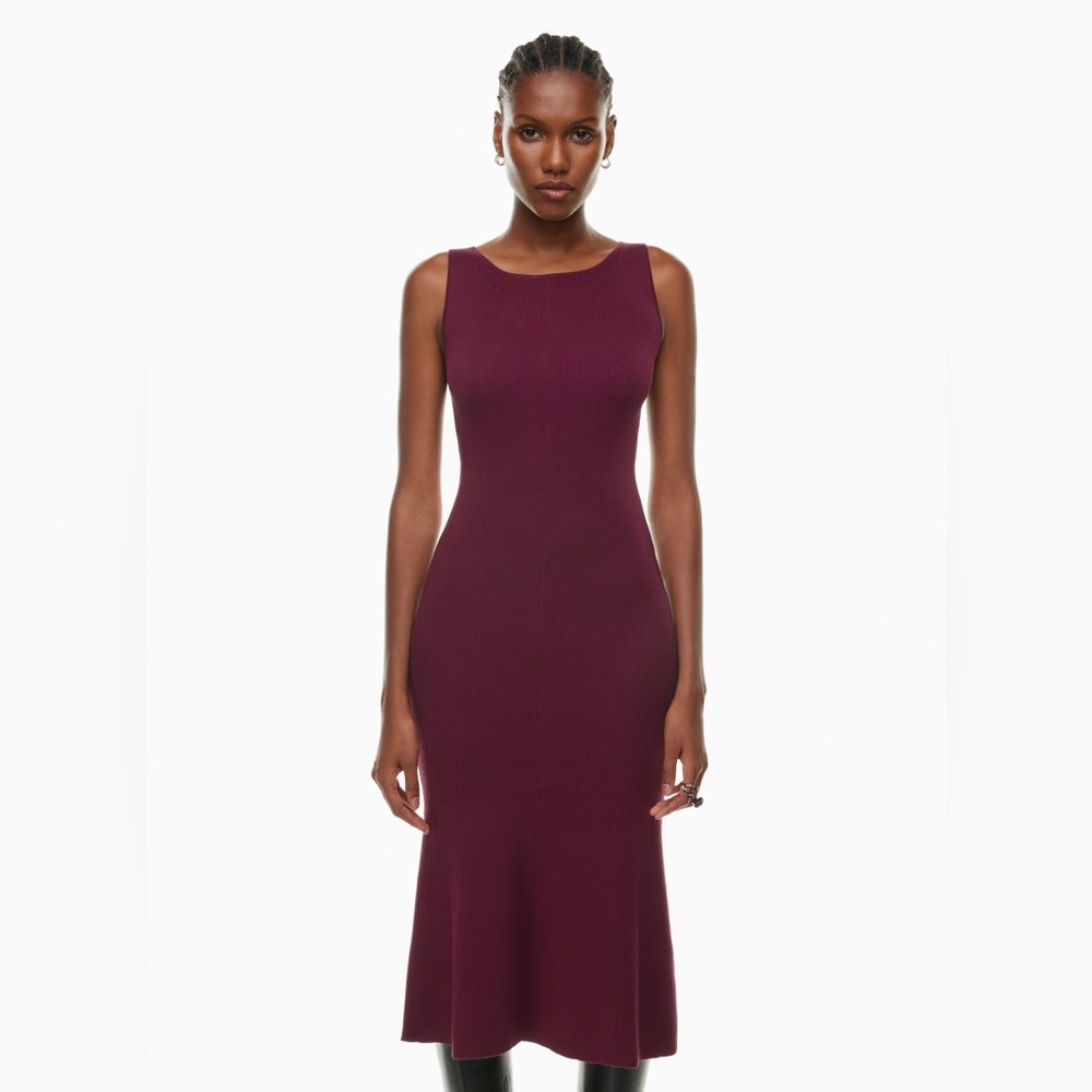 Aritzia Wilfred Tierra Dress, spiced burgundy, body-con dress, 2xs - Picture 3 of 15